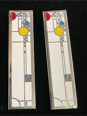 Vintage Acne Studio Frank Lloyd Wright “Conley #1” cloisonné enamel earrings